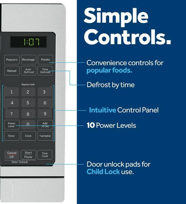 GE® 0.7 Cu. Ft. Stainless Steel Countertop Microwave-3