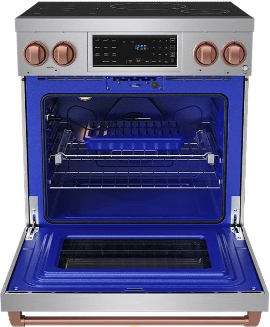 Thor Kitchen® Gordon Ramsay Collection 30" Stainless Steel Pro Style Induction Range with Tilt Panel Touch Control and Rose Gold Trim-1