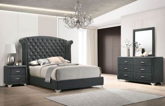 Coaster® Melody 4-Piece Gray California King Bedroom Set-1
