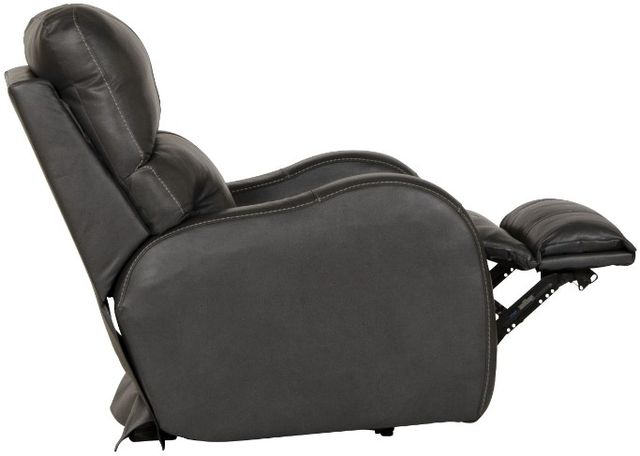 Catnapper® Angelo Gunmetal Leather Power Lay Flat Recliner with Power Adjustable Headrest-3