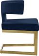 Meridian Furniture Alexandra Navy/Gold Velvet Dining Chair-2