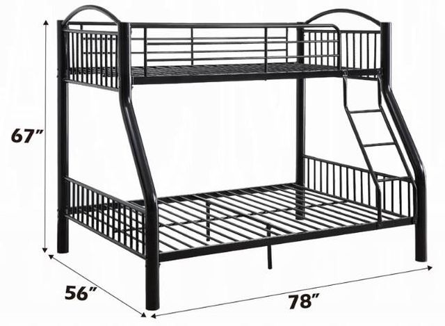 ACME Furniture Cayelynn Black Twin Over Full Bunk Bed-2