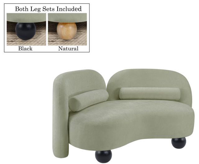Meridian Furniture Daphne Mint 64" Chenille Fabric Loveseat-1