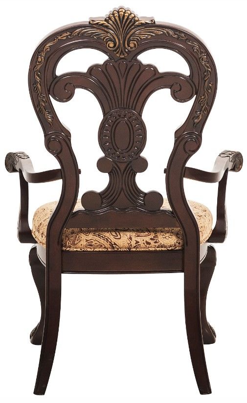 Homelegance® Deryn Park Brownish Gray/Jacquard Dining Arm Chair-3