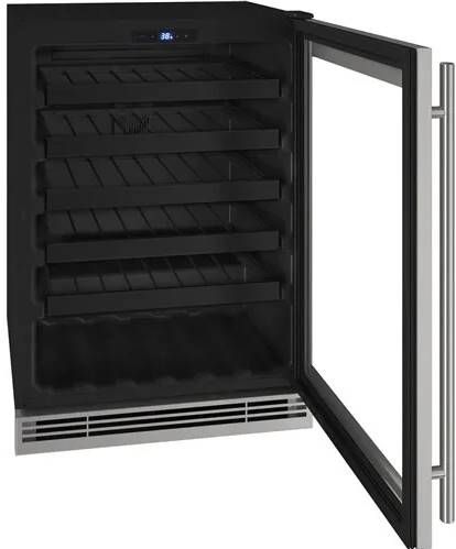 U-Line® 1-Class 24" 5.5 Cubic Feet Stainless Steel Wine Refrigerator-1