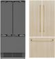 ZLINE Autograph Edition 36" 19.6 Cu. Ft. Panel Ready Built In French Door Refrigerator with Polished Gold Accents-2