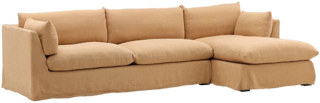 Dovetail Furniture Otis 2-Piece Yellow Right-Arm Facing Sofa Sectional and Chaise-0
