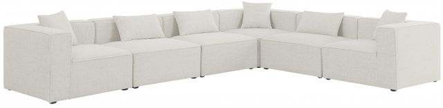 Meridian Furniture Cube 6-Piece Cream Modular Sectional-0