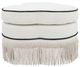 Sagebrook Home Taupe Club Ottoman with Fringes-2