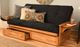 Kodiak Furniture Phoenix Suede Black/Butternut Full Storage Futon with Mattress-1