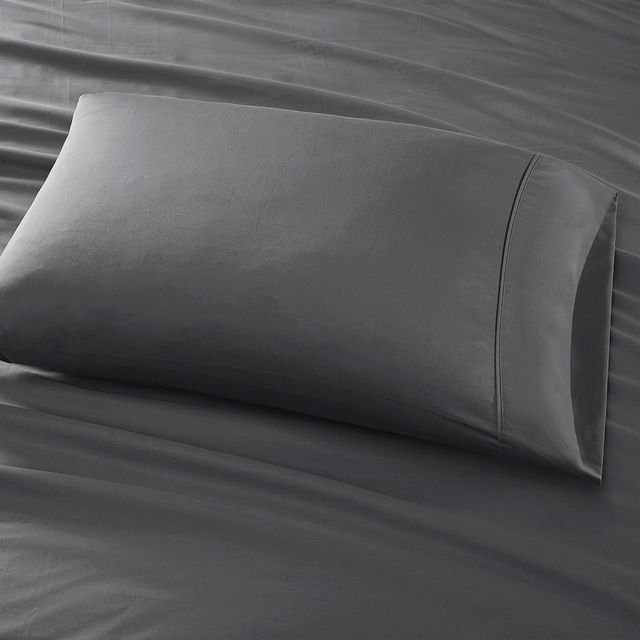 Olliix by Madison Park 525 Thread Count Charcoal King Cotton Rich Sheet Set-2