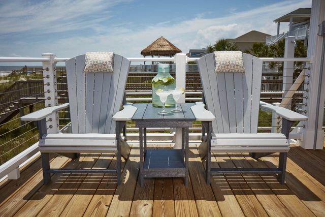 C.R. Plastic Generation Line Slate/Light Grey Classic Adirondack Outdoor Chair-2