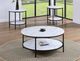 Crown Mark Velerie White Top Coffee Table with Black Base-1