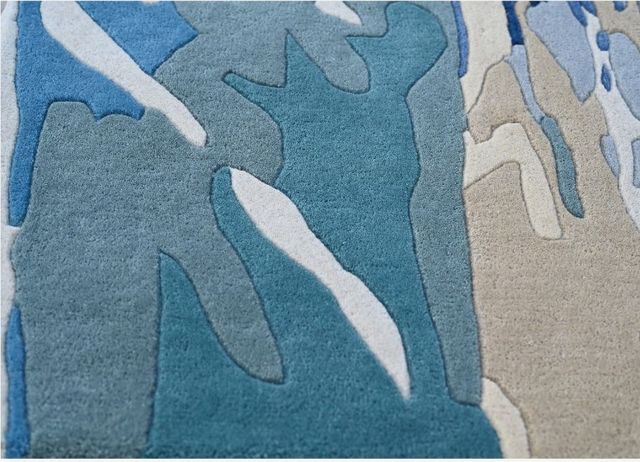 KAS Rugs Cove Blue/Ivory Illusion 5'x8' Area Rug-4