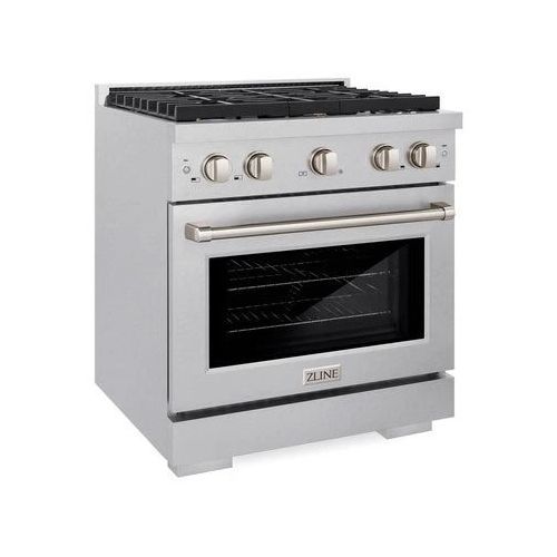 ZLINE 30" Satin Stainless Steel Pro Style Gas Range with 8 Burner Cooktop-3