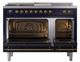 Ilve® Nostalgie II Noblesse 48'' Midnight Blue Pro Style Dual Fuel Range with Brass Trim-2