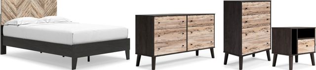 Signature Design by Ashley® Piperton 4-Piece Two-Tone Brown/Black Full Panel Platform Bed Set-0