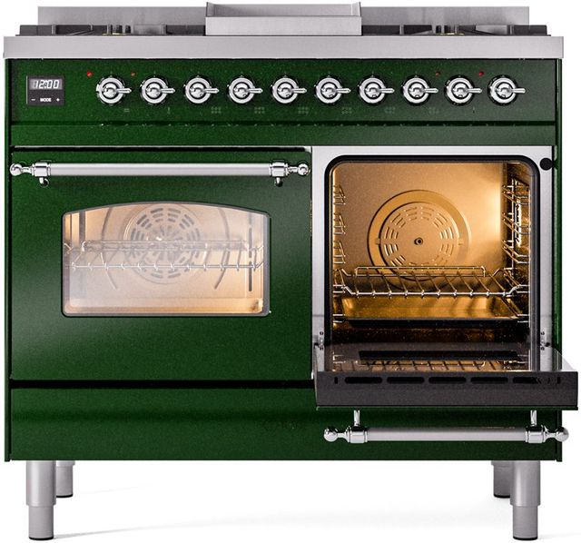 Ilve® Nostalgie II Series 40" Emerald Green Pro Style Dual Fuel Range-3