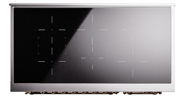 Ilve® Nostalgie II Noblesse 48'' White Pro Style Induction Range with Burnished Trim-3