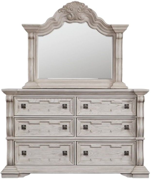 Signature Design by Ashley® Bruchandi Antique White Dresser and Mirror-1