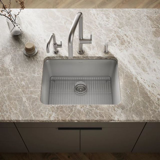KOHLER® Cairn® Matte Gray 25" Undermount Single-Bowl Kitchen Sink-1