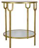 Zeugma Imports Glass Top Round End Table with Gold Base-2