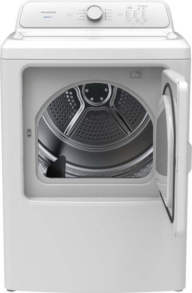 Frigidaire® 7 Cu. Ft. White Front Load Gas Dryer -1