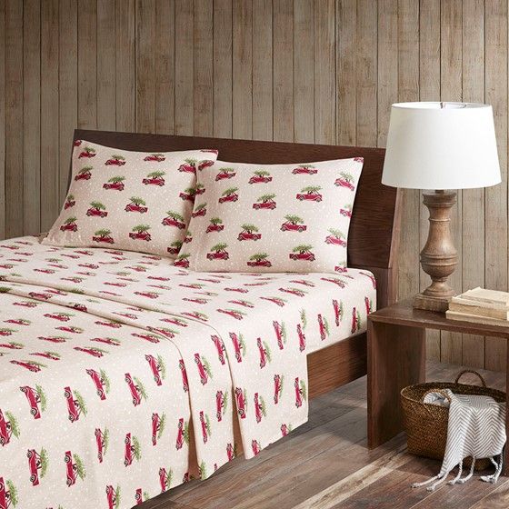 Olliix by Woolrich Flannel Tan Cars Full Cotton Sheet Set-3