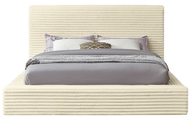 Meridian Furniture Dexter Cream Queen Upholstered Panel Bed-1