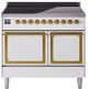 Ilve® Nostalgie II Noblesse 40'' White Pro Style Induction Range with Brass Trim-0