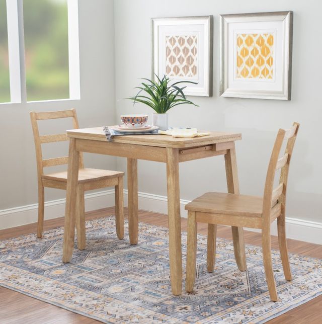 Linon Ashley 3-Piece Gray Wash Dining Table Set-1