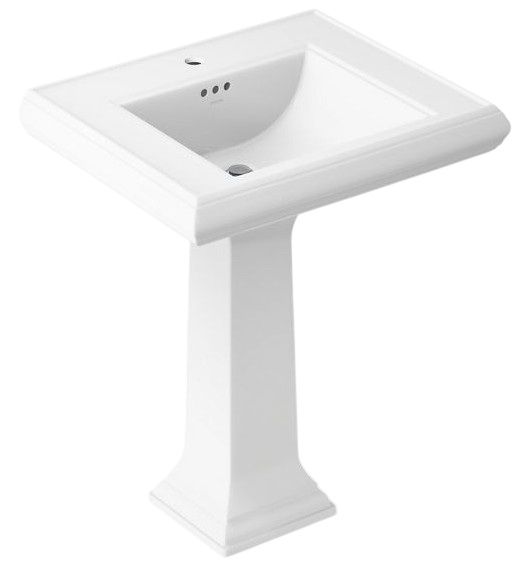 Kohler Memoirs® Classic White 27.25" Rectangular Pedestal Bathroom Sink-0