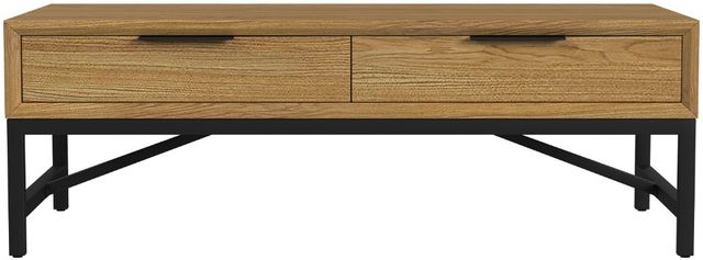 Intercon Newport Natural Oak Coffee Table with Black Base-2