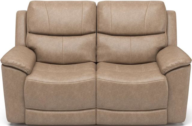 Flexsteel® Cade Beige Power Reclining Loveseat with Power Headrests and Lumbar-1