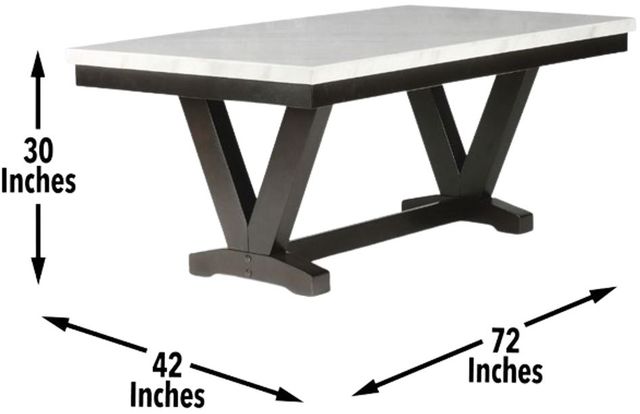 Steve Silver Co. Finley White Marble Top Dining Table with Cordovan Dark Cherry Base-2