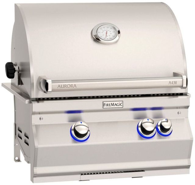 Fire Magic® Aurora 24" 3-Burner Stainless Steel Built-In Propane Gas Grill with Left Infrared Sear Burner-0