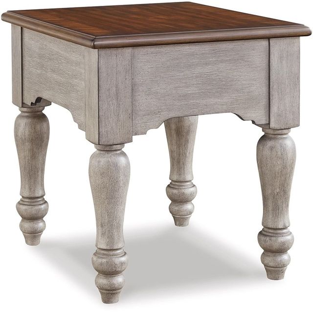 Signature Design by Ashley® Lodenbay Walnut Brown End Table with Antique Gray Turnip Legs-4