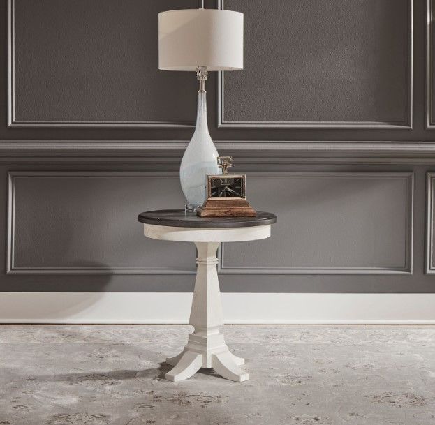 Liberty Furniture Allyson Park Charcoal/Wirebrushed White Chairside Table-1