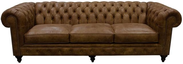 England Furniture Customizable Rondell Leather Sofa with Nailhead Trim-1