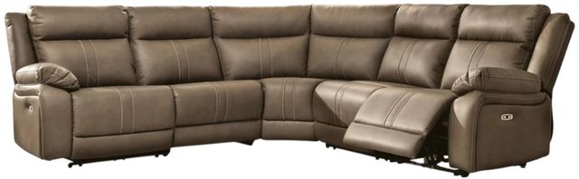 Signature Design by Ashley® Max-Momentum 5-Piece Biscotti Zero Gravity Power Reclining L-Shape Sectional-0