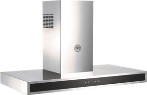 Front view of the Bertazzoni 30" Stainless Steel Glass Front Wall Mounted Range Hood