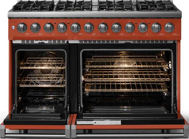 Viking® 5 Series 48" Spiced Cider Pro Style Dual Fuel (LP) Range with Polished Chrome Trim-1