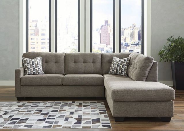 Signature Design by Ashley® Mahoney 2-Piece Chocolate Right-Arm Facing Full Sofa Sleeper Chaise Sectional-2