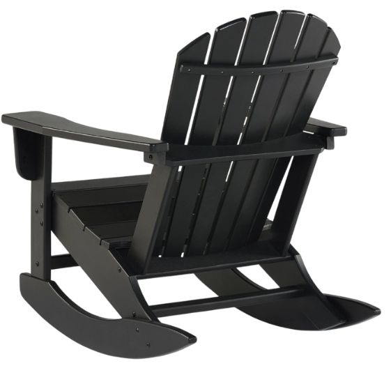 Signature Design by Ashley® Sundown Treasure Black Polyethylene Outdoor Rocking Chair-3