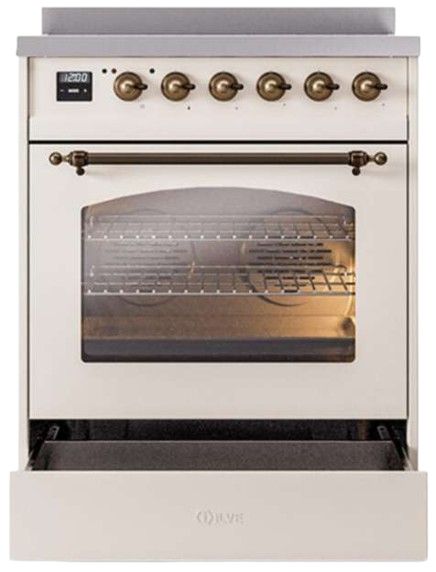 Ilve® Nostalgie II Series 30" Antique White Pro Style Induction Range-2