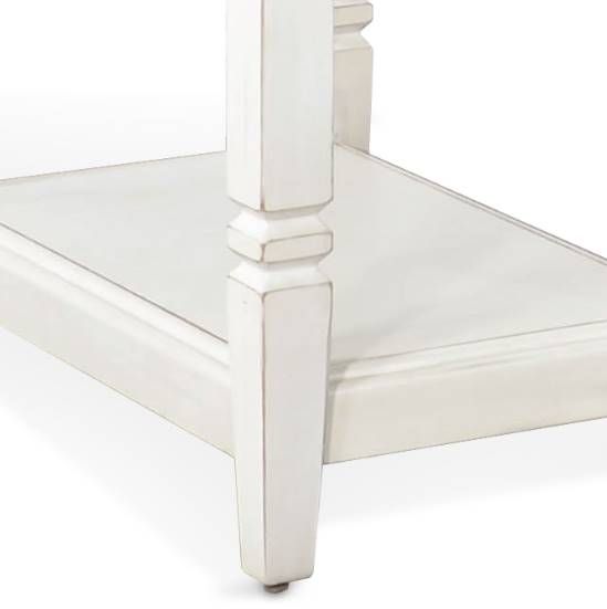 Sunny Designs™ Buck Skin Marble White Side Table with Brown Top -2