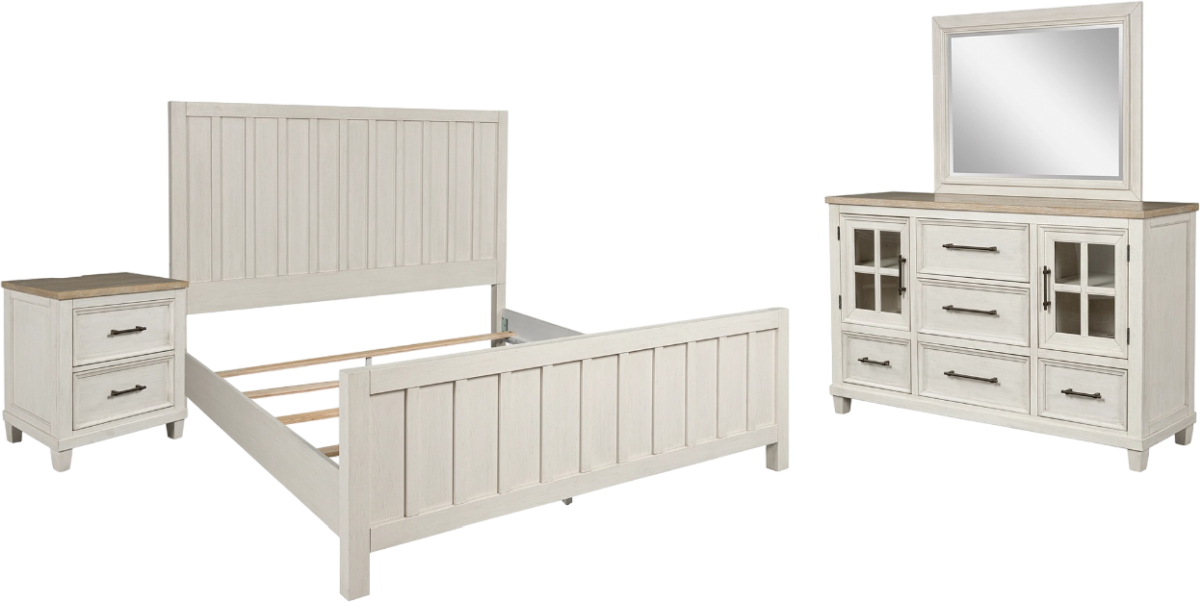 Benchcraft® Shaybrock 4-Piece Antique White King Panel