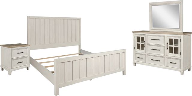 Shaybrock Panel Bed - Antique White