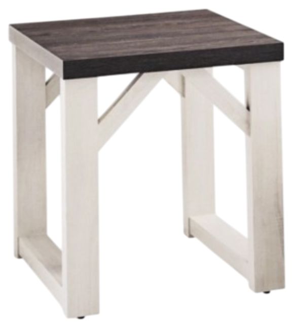 American Wholesale Furniture Danville 3-Piece Gray Occasional Table Set with Antiqued White Base-2