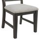 Elements International Montrose Espresso/Light Gray Upholstered Dining Side Chair-5